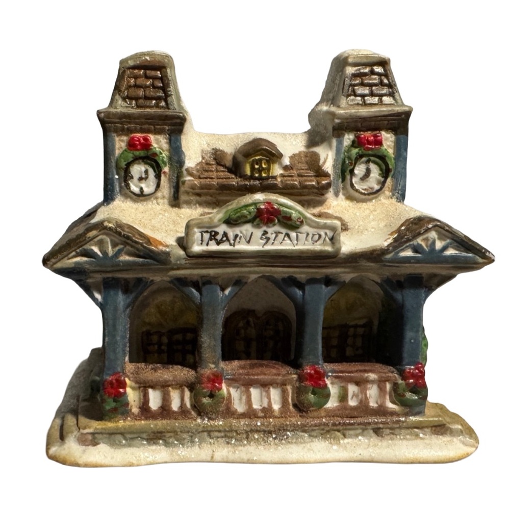 Wellington Square Collection Christmas Train Station Cottagecore Holiday Decor